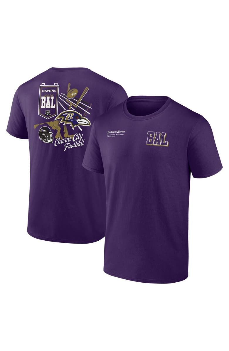 FANATICS Men's Fanatics Branded Purple Baltimore Ravens Split Zone T-Shirt, Main, color, 