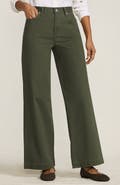 Lands' End High Rise 5 Pocket Wide Leg Chino Pants