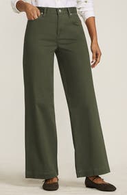 Lands' End High Rise 5 Pocket Wide Leg Chino Pants