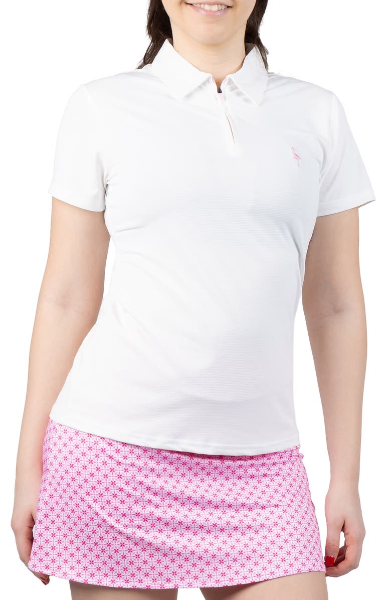 TailorByrd Solid Quarter Zip Polo, Main, color, White