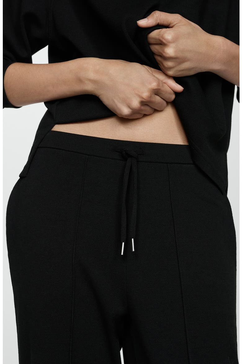 Pintuck Pleat Drawstring Pants, Alternate, color, BLACK