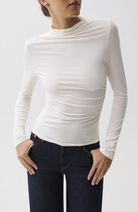 Nathalia Mock Neck Long Sleeve Top