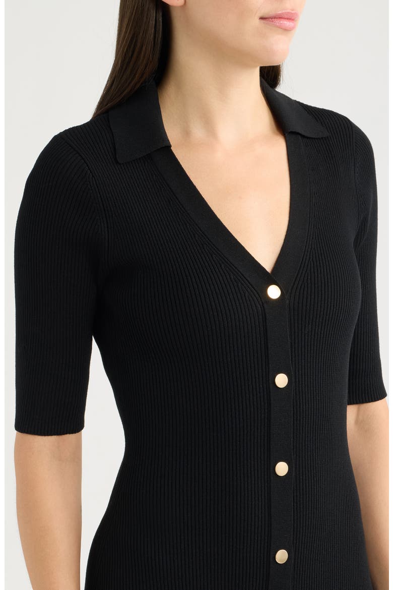 Rib Sweater Dress, Alternate, color, BLACK