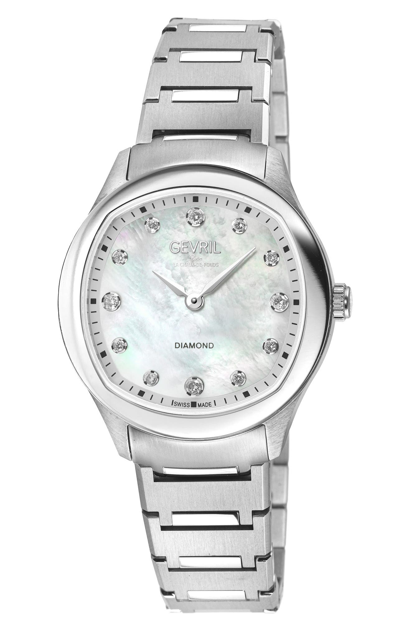 Regina Diamond Mother-of-Pearl Quartz Watch, 24mm x 32mm