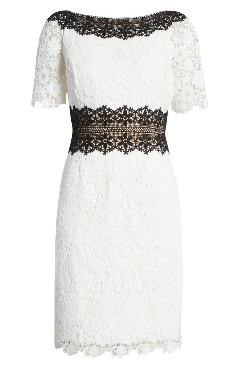 Shani Colorblock Lace Sheath Dress, Alternate, color, 