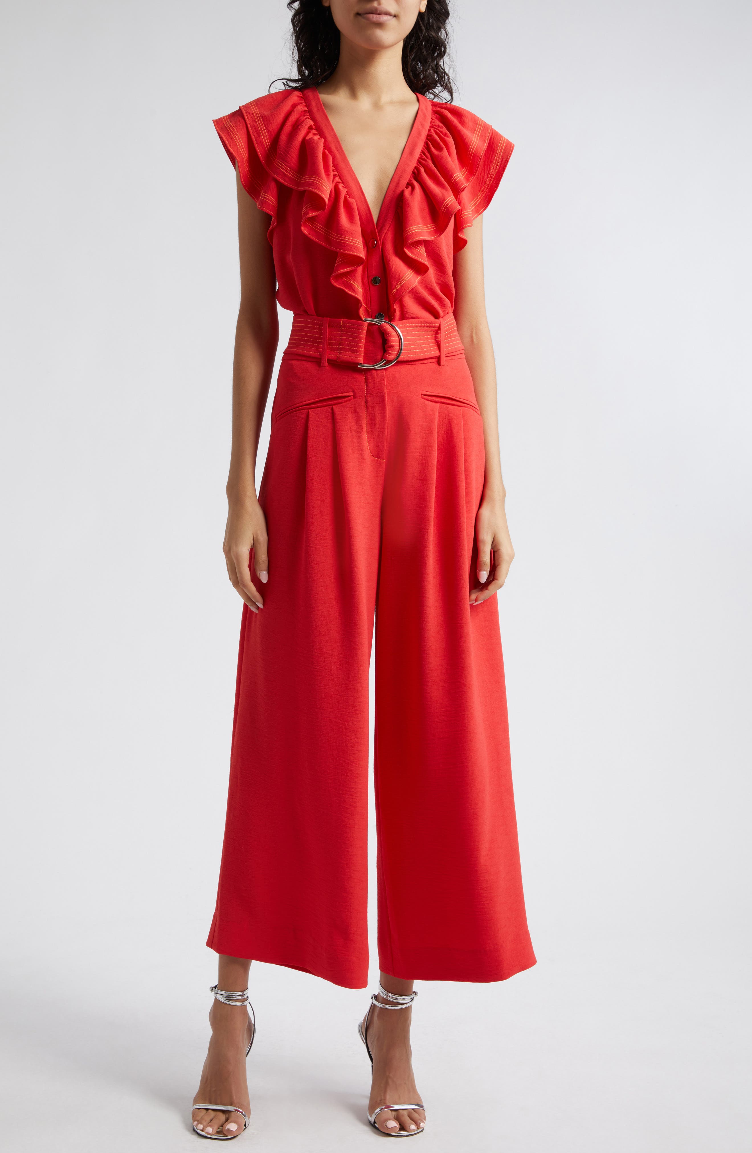 Lettie Ruffle Detail Button-Up Shirt