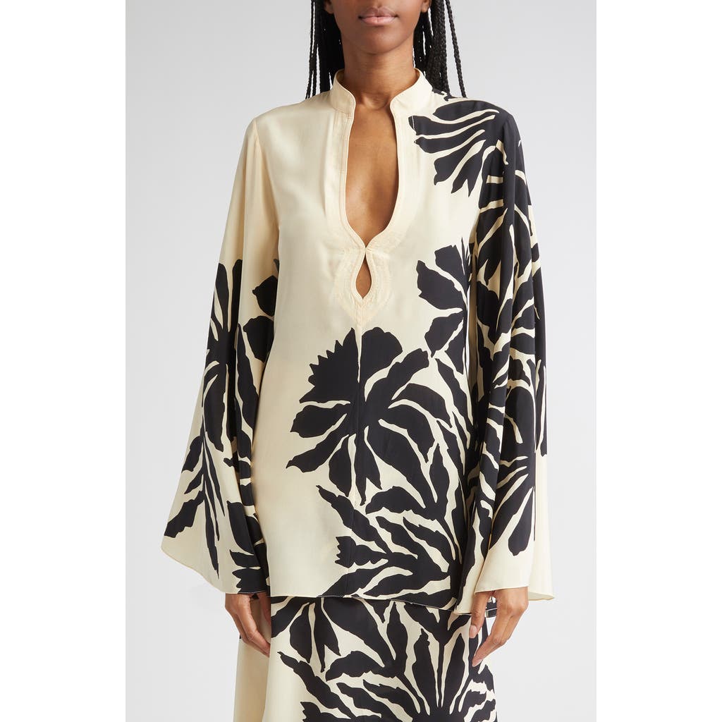 Johanna Ortiz Loveland Silk Crêpe De Chine Top In Neutral