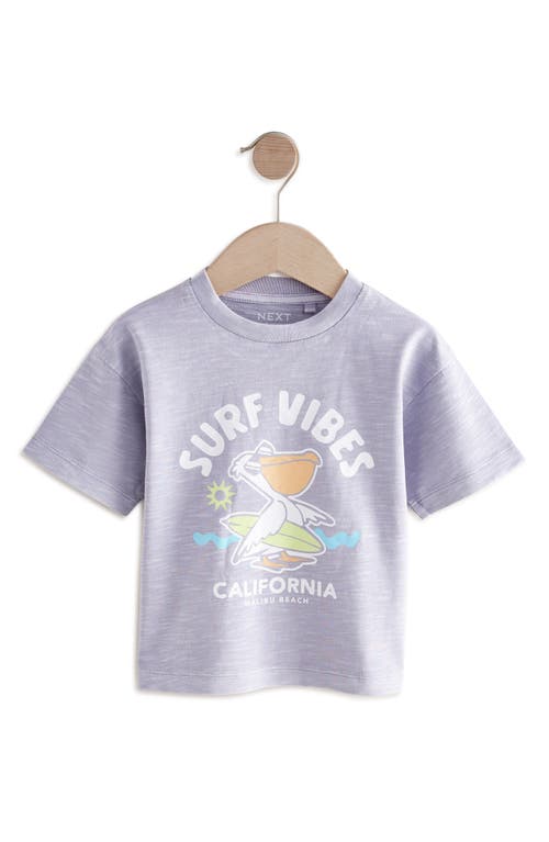 Next Kids' Surf Vibes Cotton Graphic T-shirt In Purple