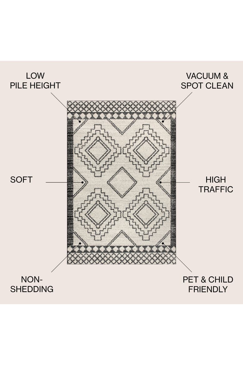 Amir Moroccan Beni Souk Area Rug, Alternate, color, Cream/Black