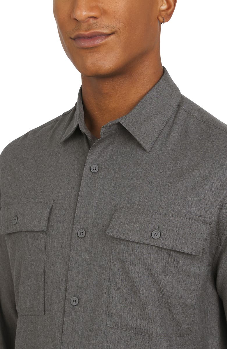 DKNY SPORTSWEAR Keli Button-Up Shirt, Alternate, color, Charcoal Heather