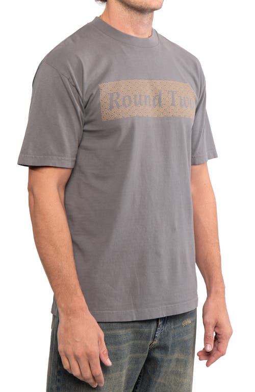 Shop Round Two Stitch Logo T-shirt In Charcoal