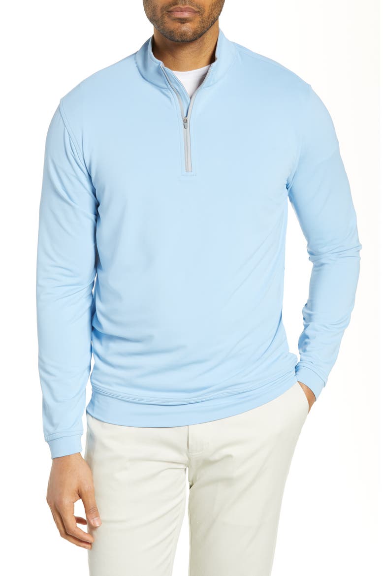 Perth Performance Quarter Zip Sweatshirt, Main, color, COTTAGE BLUE