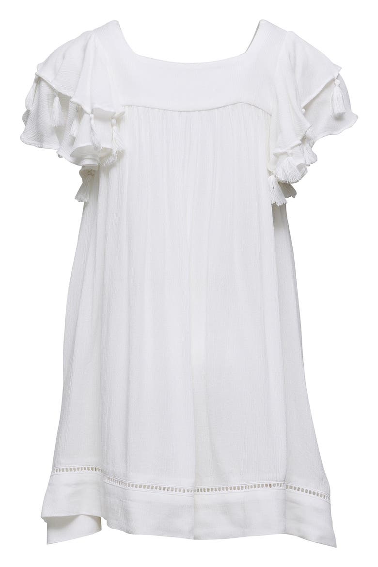 Kids' Tassel Time Cover-Up Dress, Main, color, WHITE