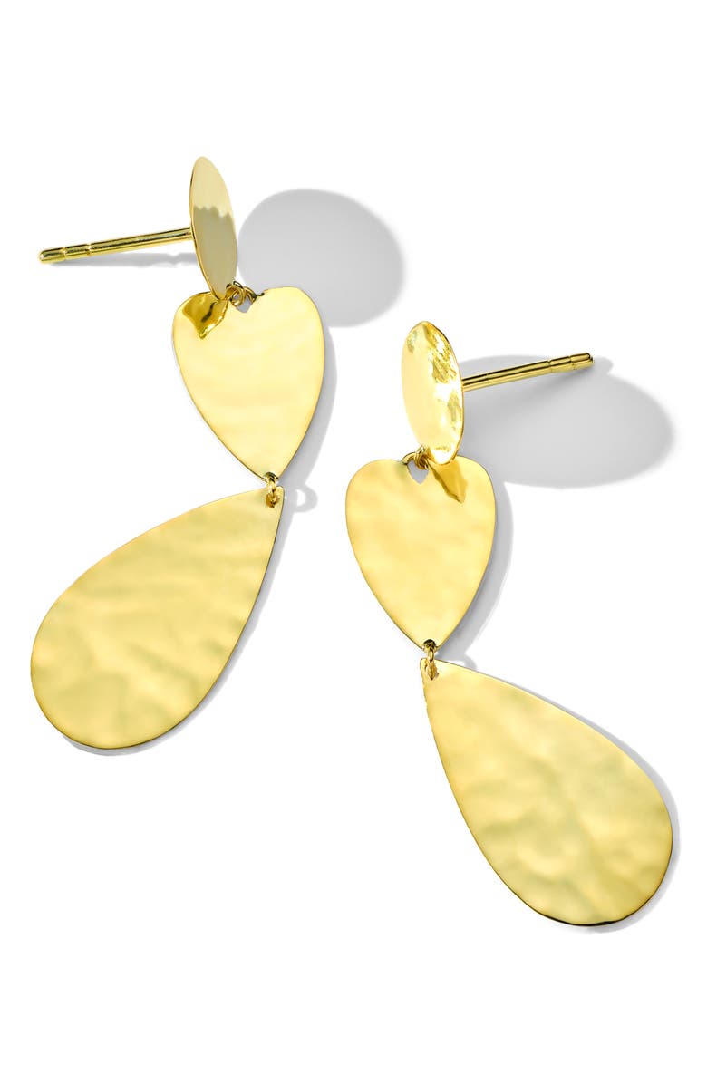 Ippolita Classico Crinkle Linear Drop Earrings, Alternate, color, Gold