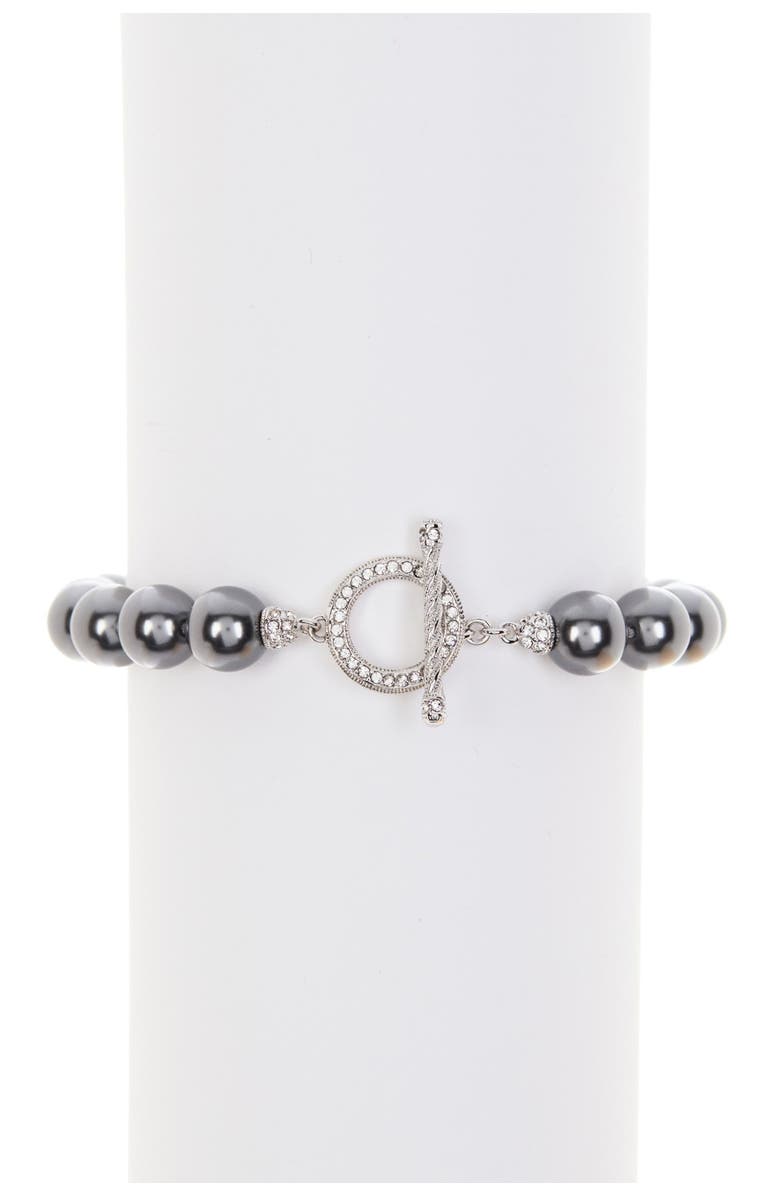 Nadri 8mm Gray Pearl Bracelet, Alternate, color,