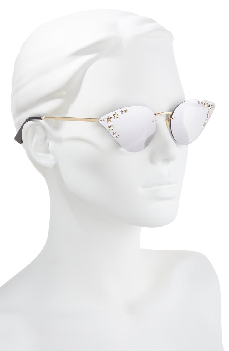 Gucci 64mm Cat Eye Sunglasses, Alternate, color, Gold Gold Silver