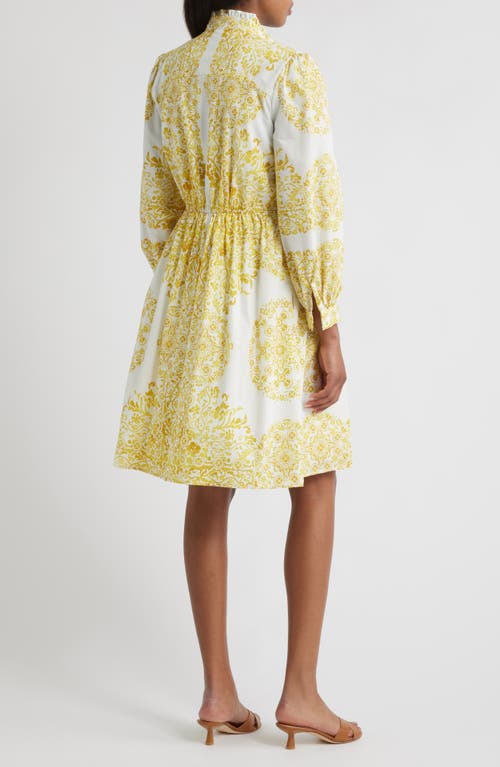 Julia Jordan Placed Paisley Floral Long Sleeve Cotton Shirtdress In Multi