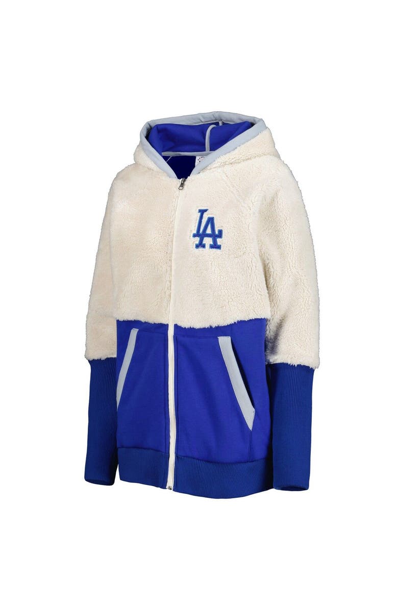 G-III 4HER BY CARL BANKS Women's G-III 4Her by Carl Banks Oatmeal/Royal Los Angeles Dodgers Shuffle It Raglan Full-Zip Hoodie, Alternate, color,