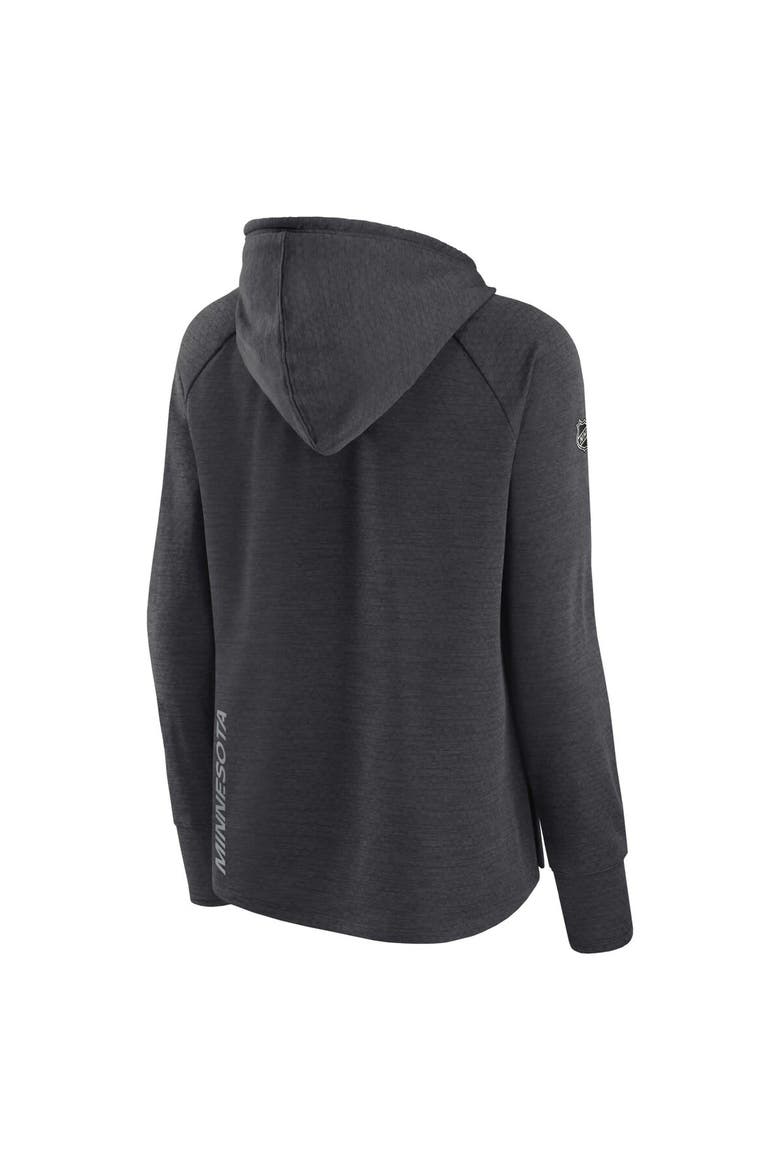 Women's Fanatics Branded  Heather Charcoal Minnesota Wild Authentic Pro Pullover Hoodie, Alternate, color, Heather Charcoal