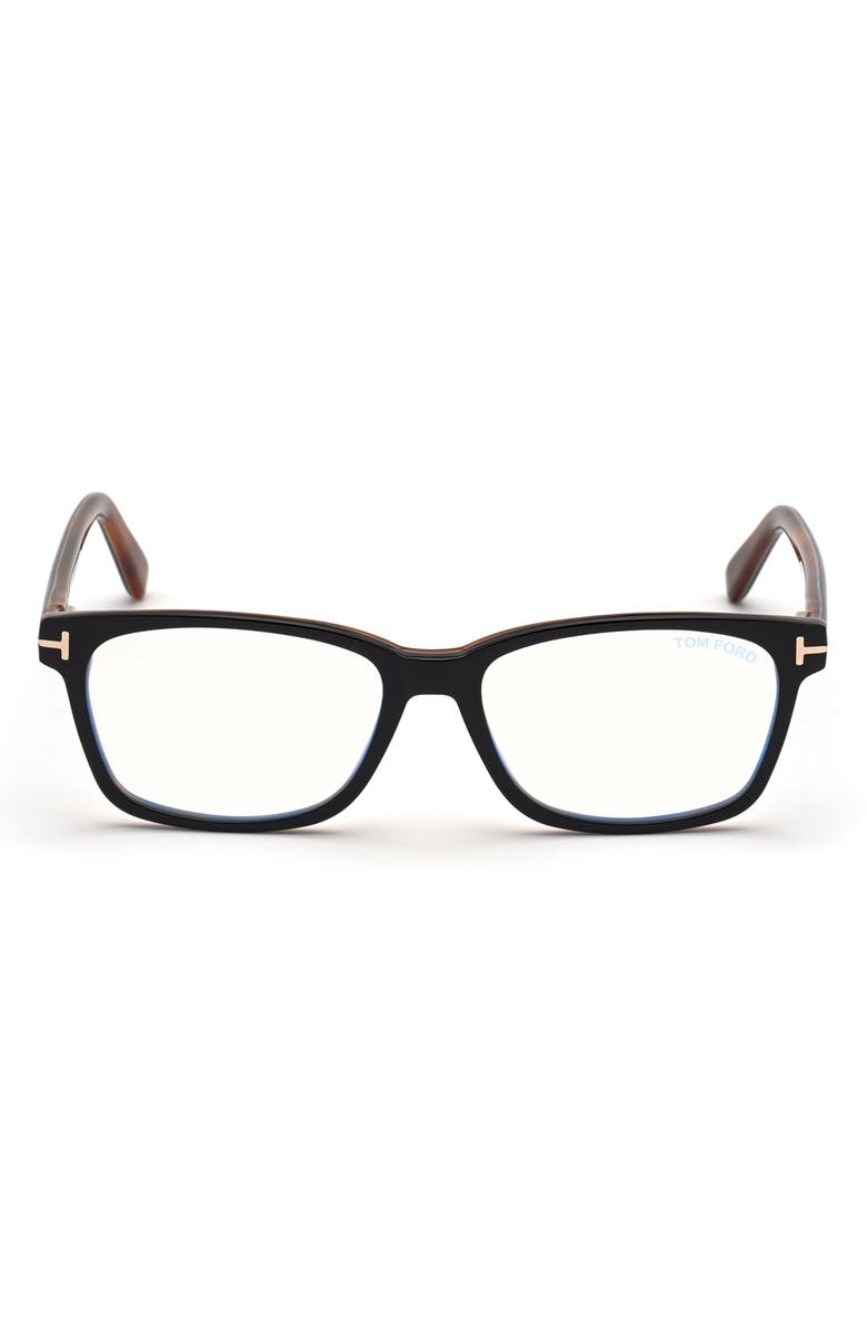 TOM FORD 53mm Rectangular Blue Light Blocking Optical Glasses, Main, color,