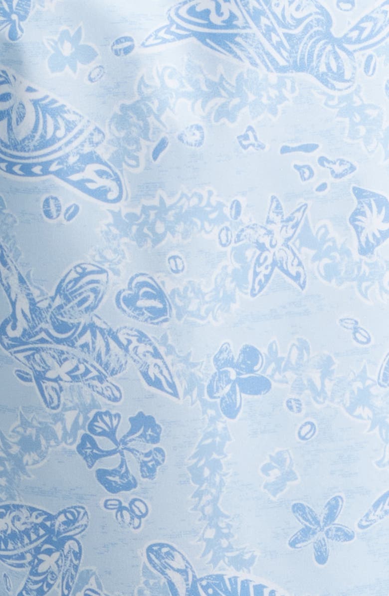 Peter Millar Oahu Turtle Print Swim Trunks, Alternate, color, Stream Blue