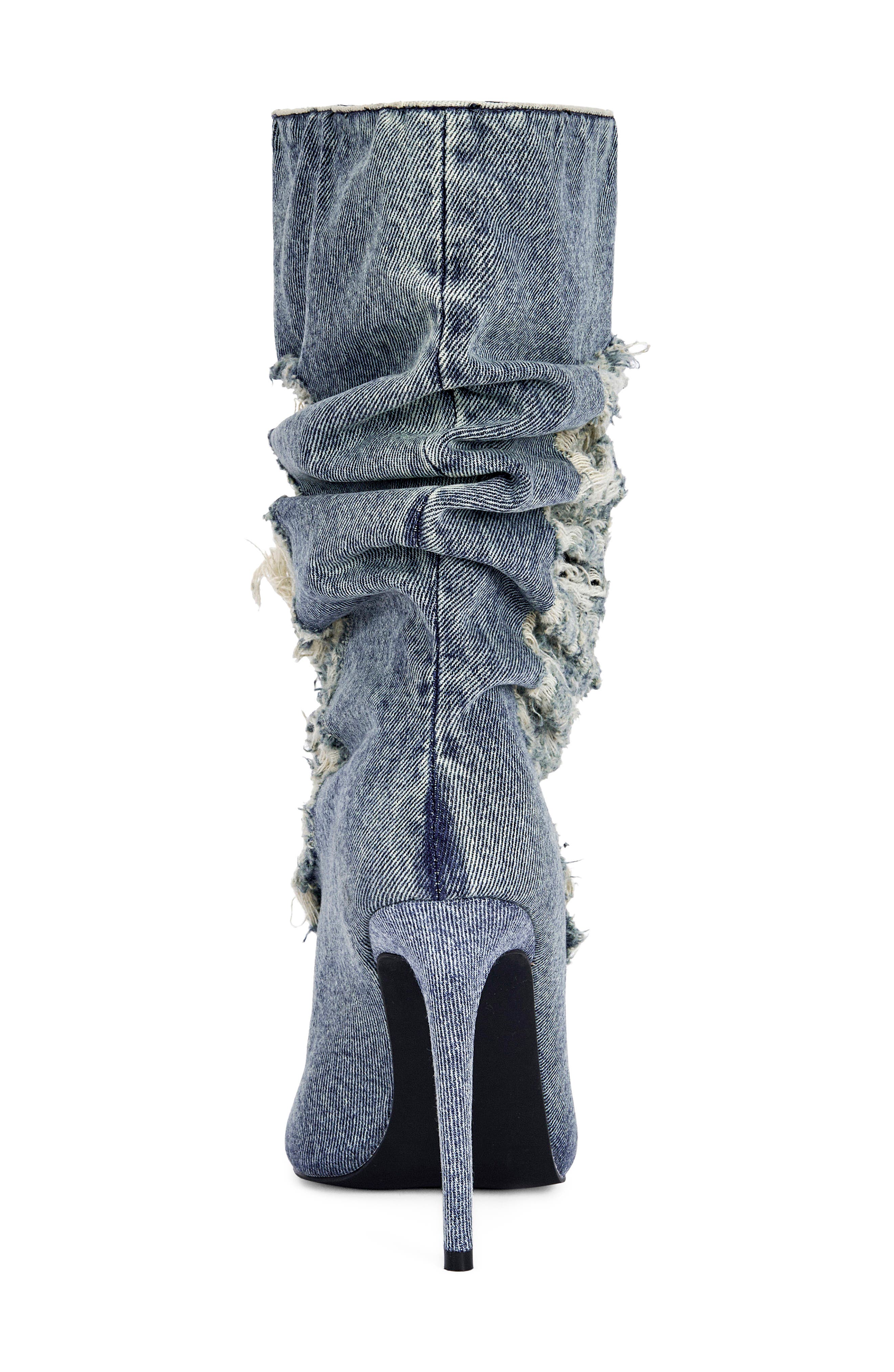 Naelia Pointed Toe Bootie, Alternate, color, DENIM