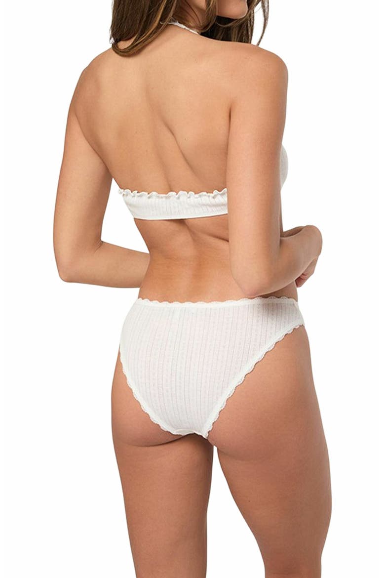 Ruffle Halter Bra, Alternate, color, IVORY