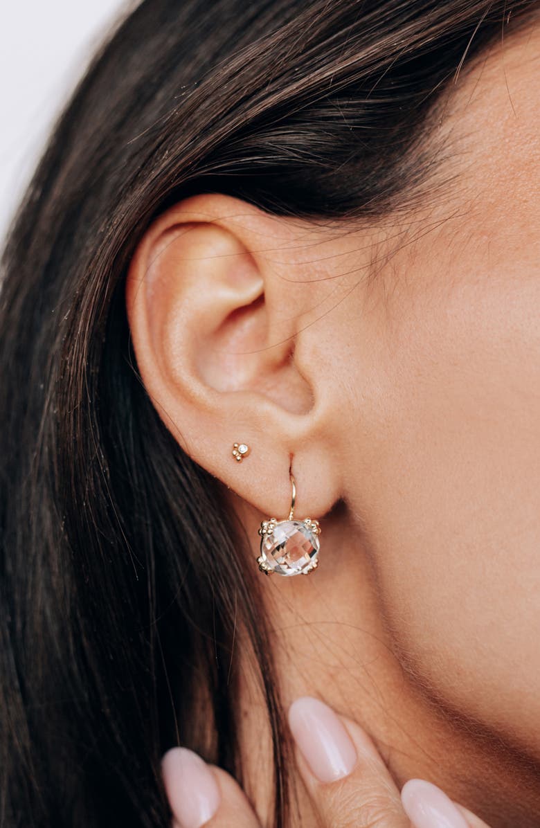 Anzie Dew Drop White Topaz Cluster Drop Earrings, Alternate, color, Gold