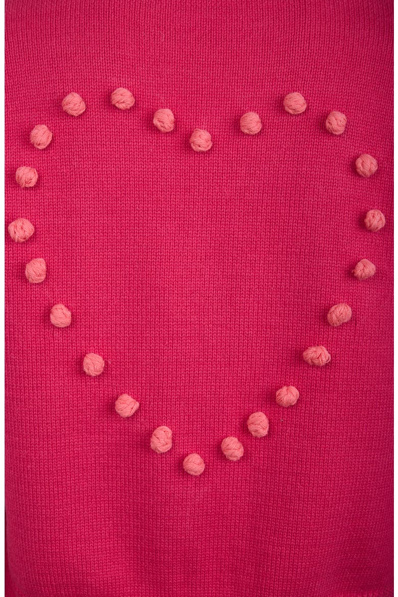 Stiched Heart Crop Cardigan, Alternate, color, HOT PINK