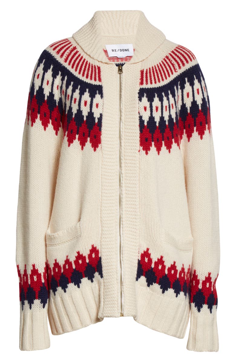 Re/Done '50s Zip Cardigan, Alternate, color,