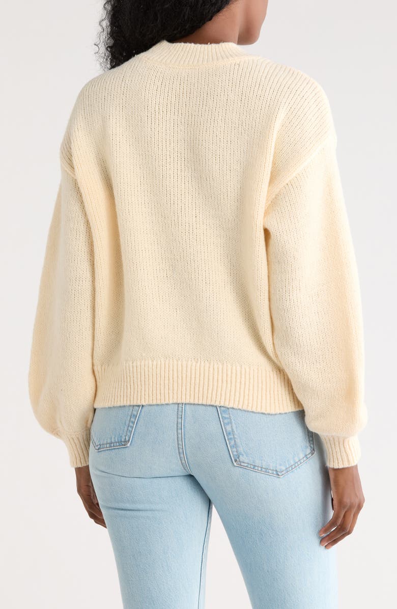 Nicole Miller Sequin Embellished Sweater, Alternate, color, Ivory Gold