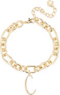 BaubleBar Initial Charm Chain Braclet