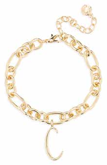 BaubleBar Initial Charm Chain Braclet
