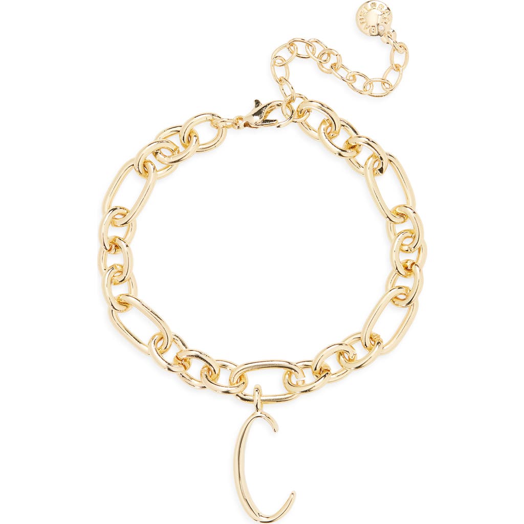 Baublebar Initial Charm Chain Braclet In Gold