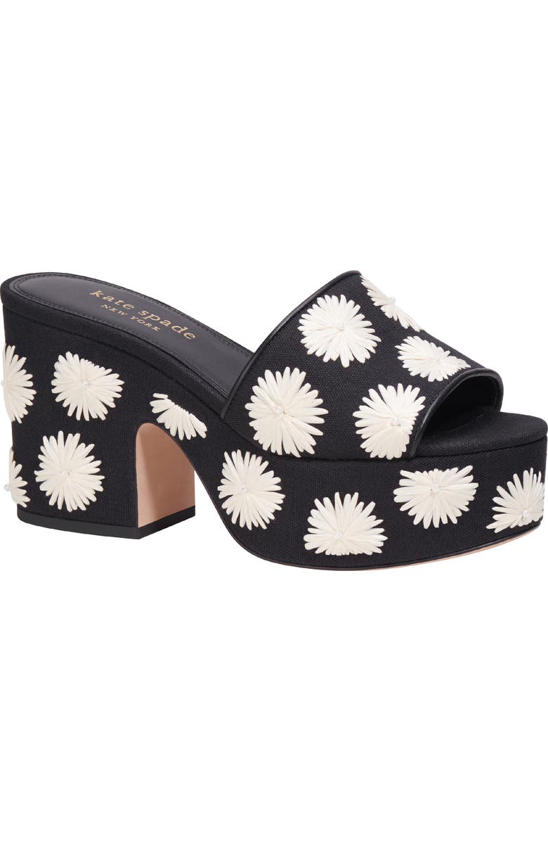 Kate Spade New York ibiza platform slide sandal, Main, color, Black/ Cream