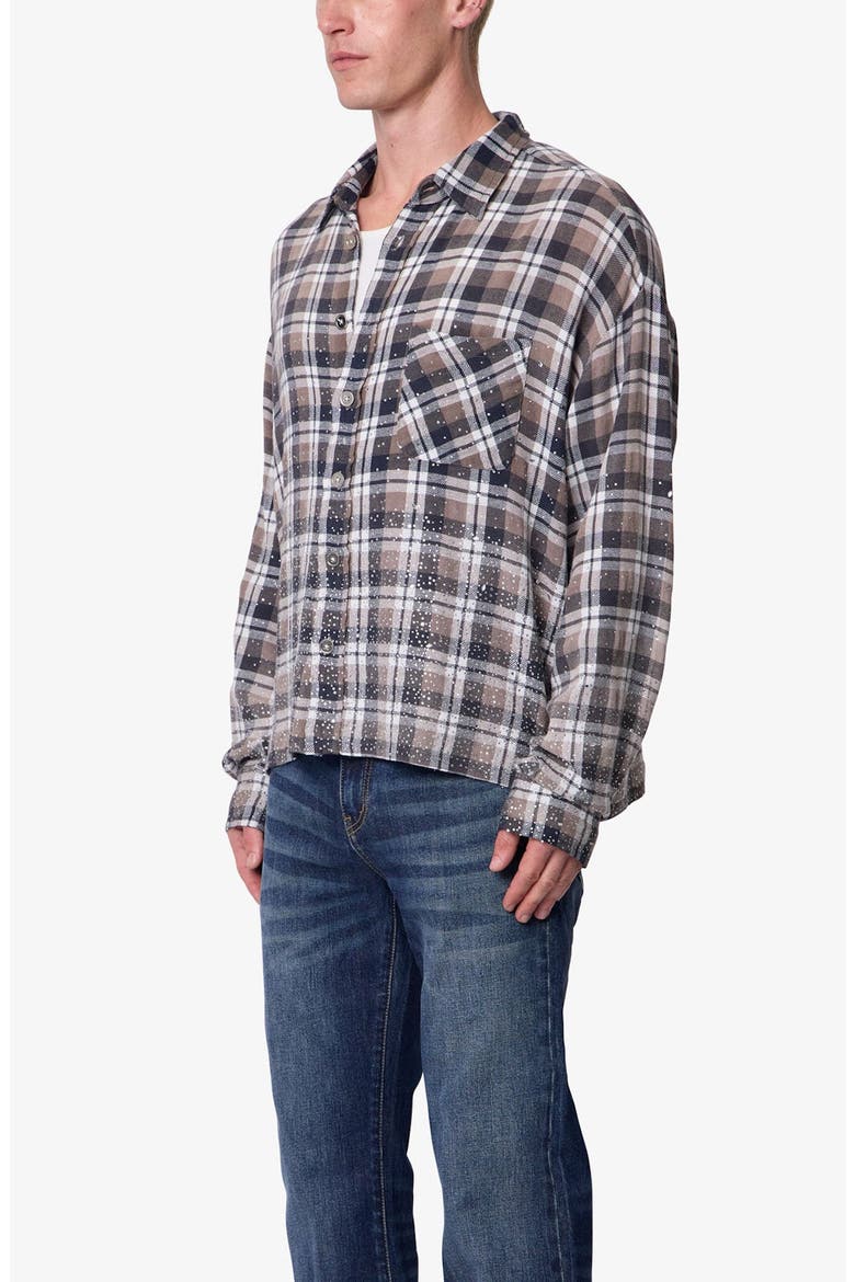 Rhinestone Flannel Shirt, Alternate, color, BROWN