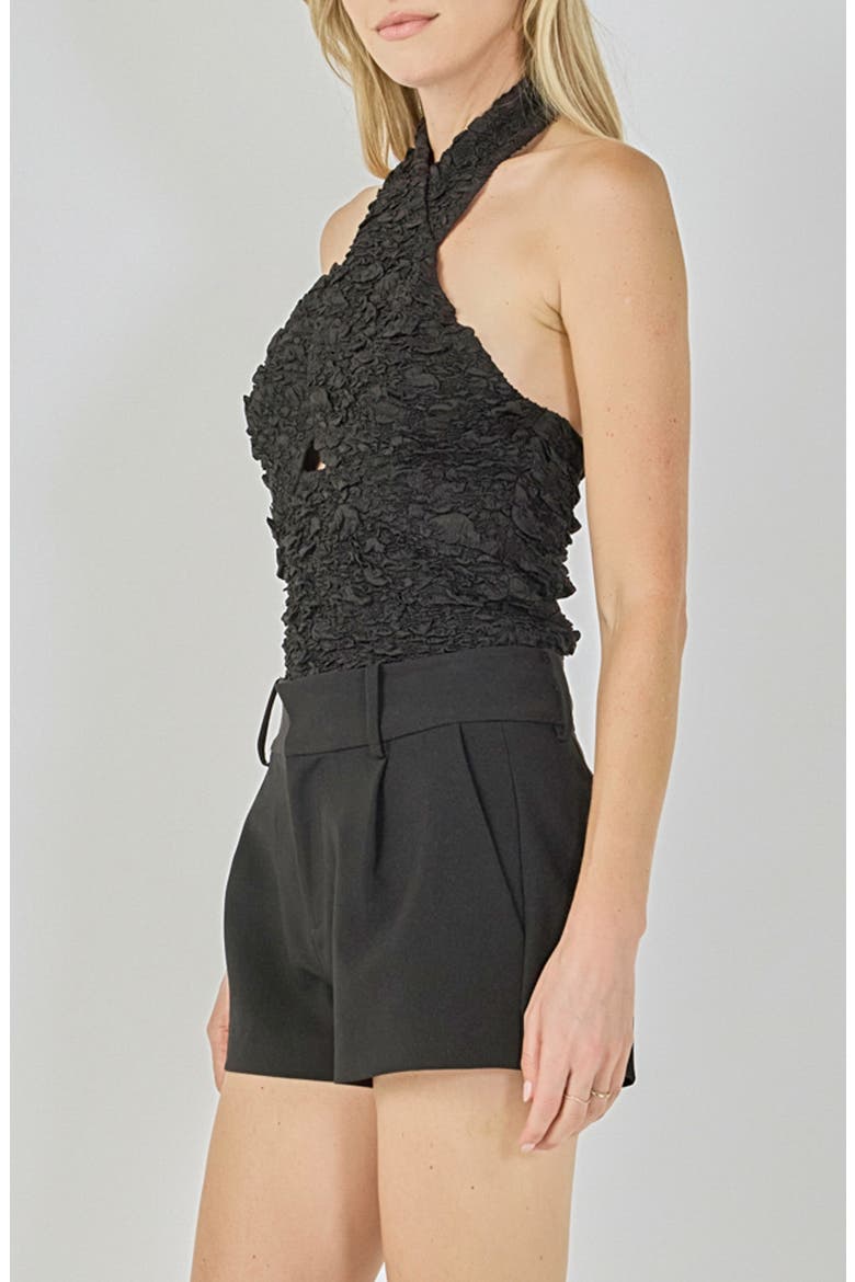 Stretchy Halter Top, Alternate, color, BLACK