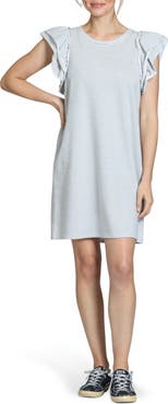 APNY Double Ruffle Sleeve Cotton Minidress