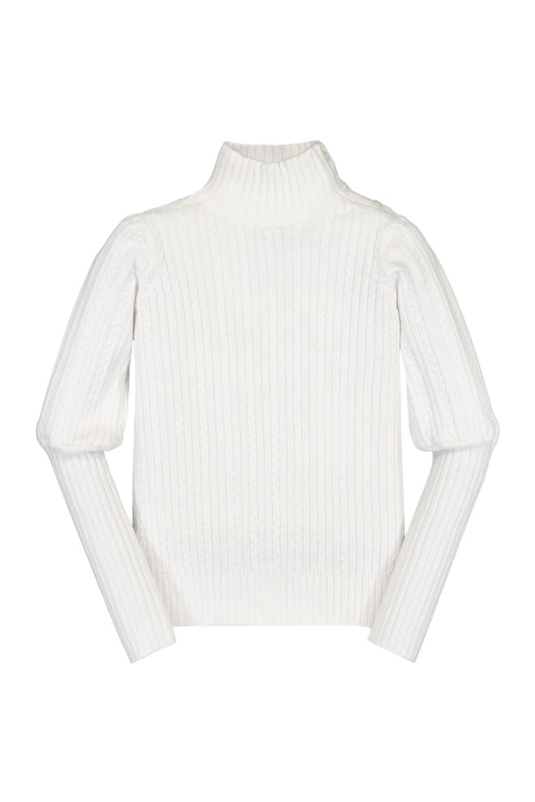 Baby Girls' Balloon Sleeve Turtleneck Sweater, Infant, Main, color, Soft White Balloon Sleeve
