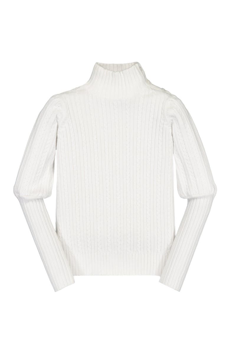 Hope & Henry Baby Girls' Balloon Sleeve Turtleneck Sweater, Infant, Main, color, Soft White Balloon Sleeve