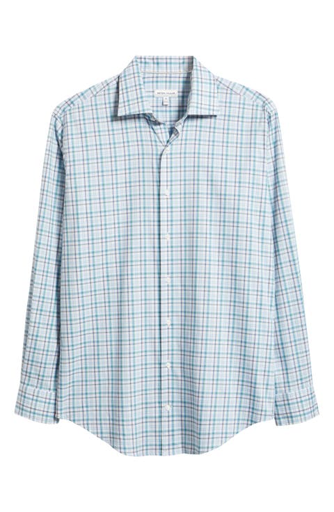 Crown Lite Shadow Check Performance Twill Button-Up Shirt
