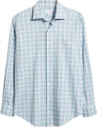 Peter Millar Crown Lite Shadow Check Performance Twill Button-Up Shirt