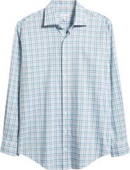Peter Millar Crown Lite Shadow Check Performance Twill Button-Up Shirt