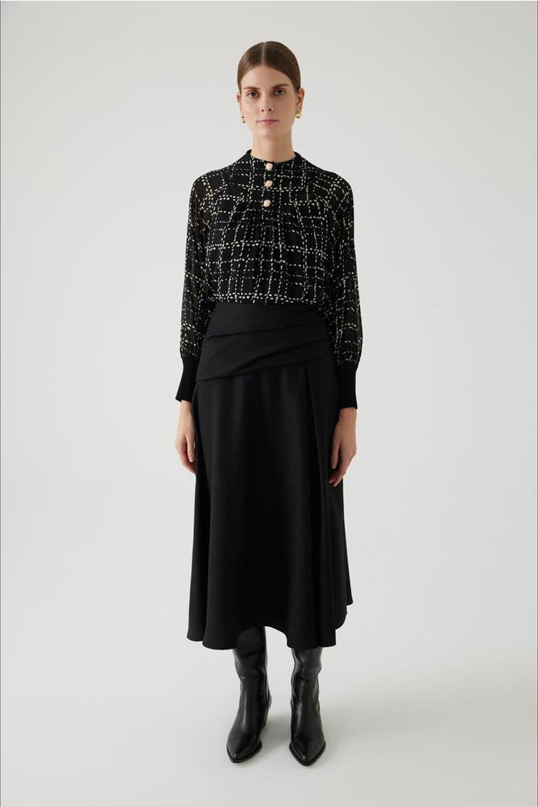 Amadea Pleated Skirt, Main, color, BLACK