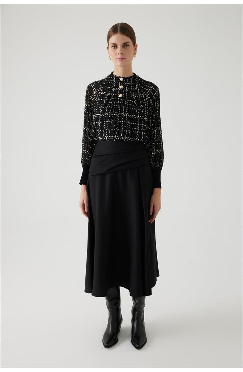 Exquise Amadea Pleated Skirt, Main, color, Black