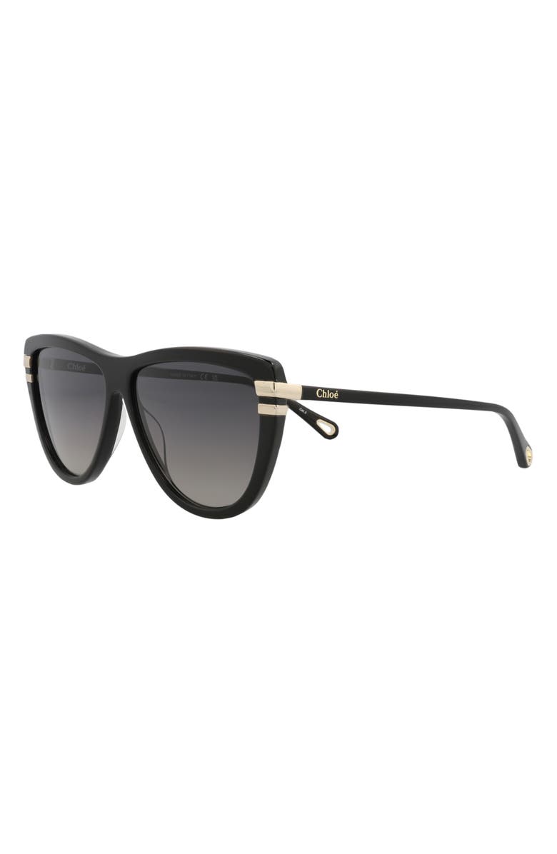 Chloé 59mm Square Sunglasses, Alternate, color, Black Black Grey