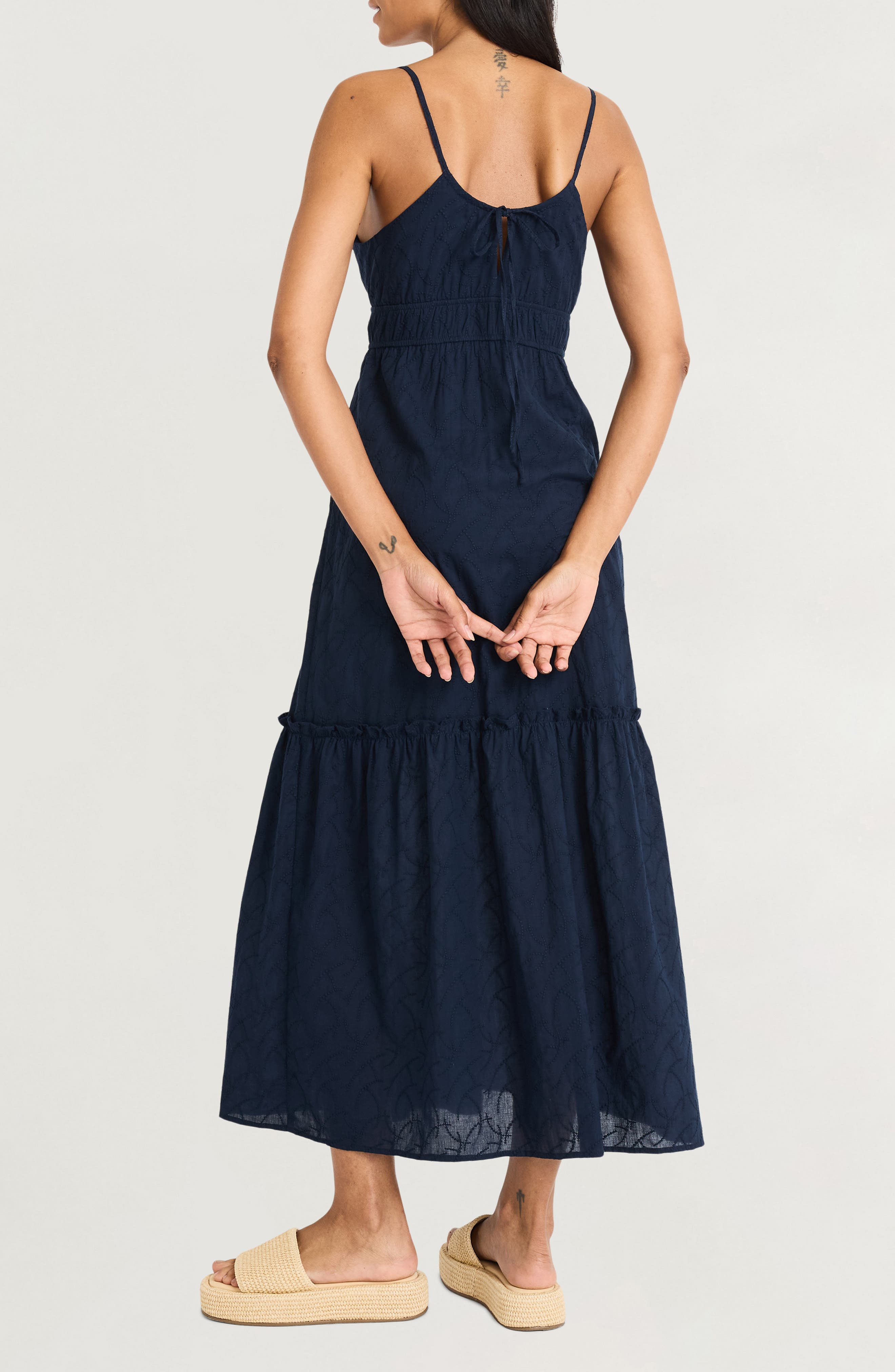 The Good Journey Ripple Eyelet Cotton Maxi Sundress (Women) | Nordstromrack