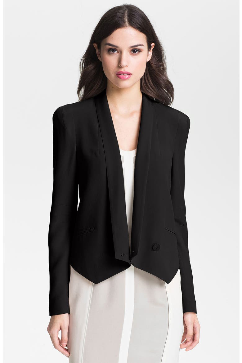 'Becky' Silk Jacket, Main, color, BLACK