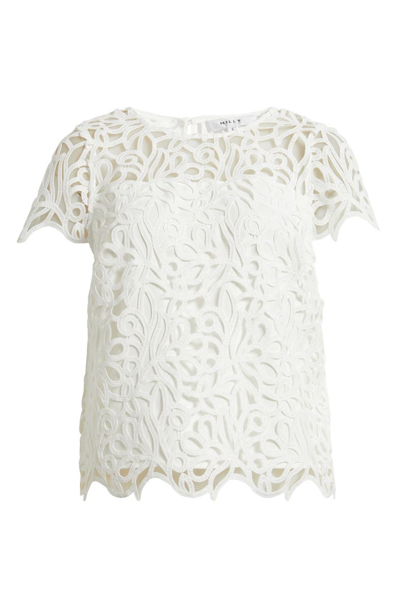 Milly Curled Lace Top, Alternate, color, White