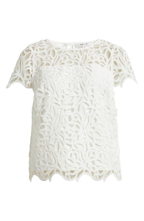Milly Curled Lace Top In White